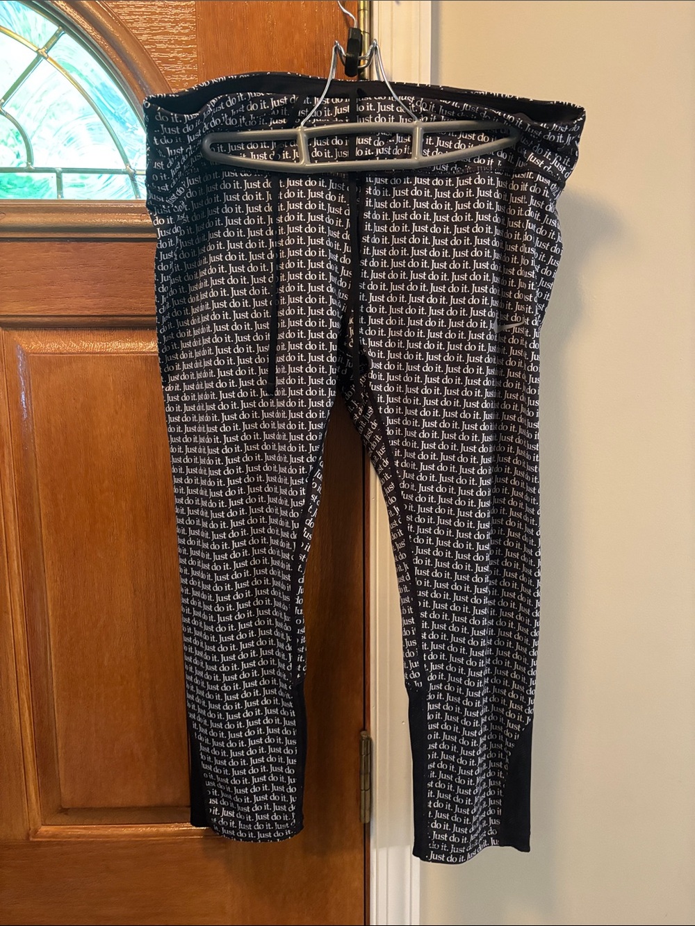 Nike Black & White 'Just Do It' Printed Capris